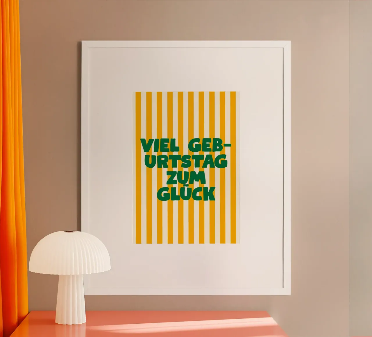 Alles Gute zum Geburtstag Happy Birthday poster met aluminium frame van Attaboy Dsgn