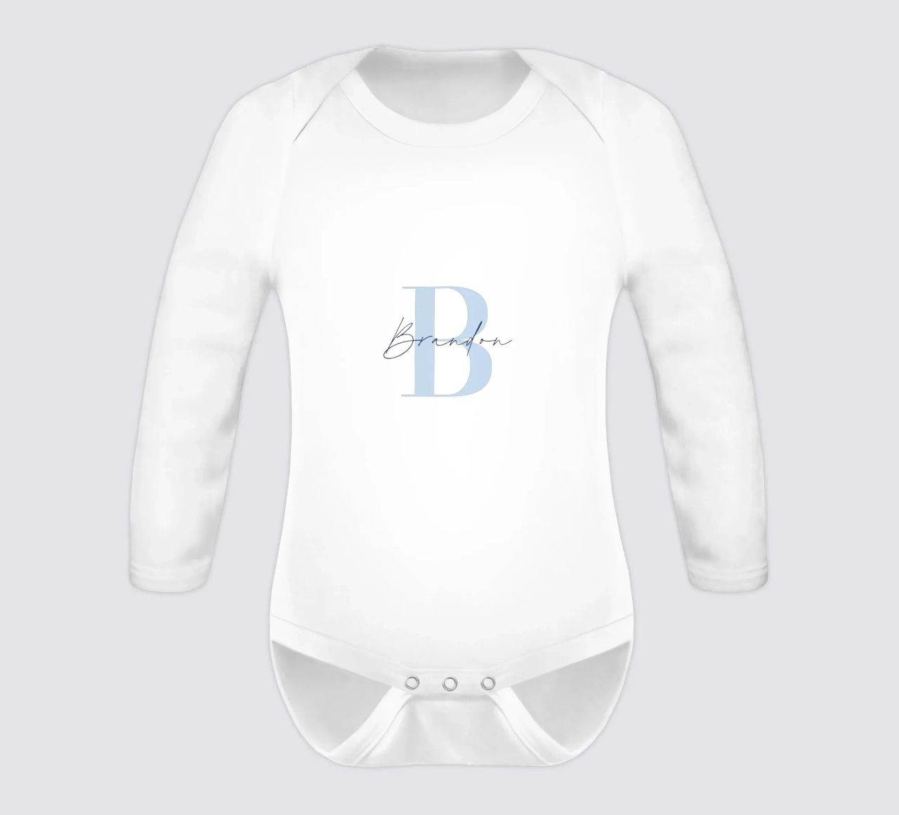 Individueller Baby-Namensdruck Langarm Babybody von Prints By Ayleen