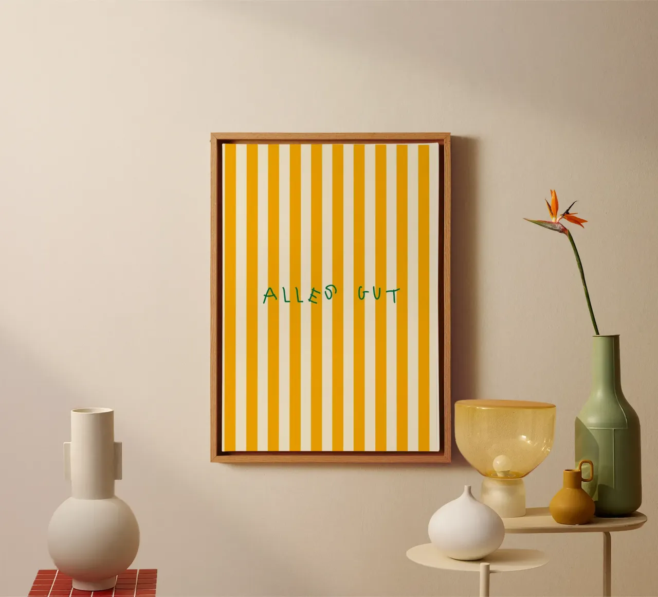 Alles Gut - All is Well canvas met Baklijst van Attaboy Dsgn