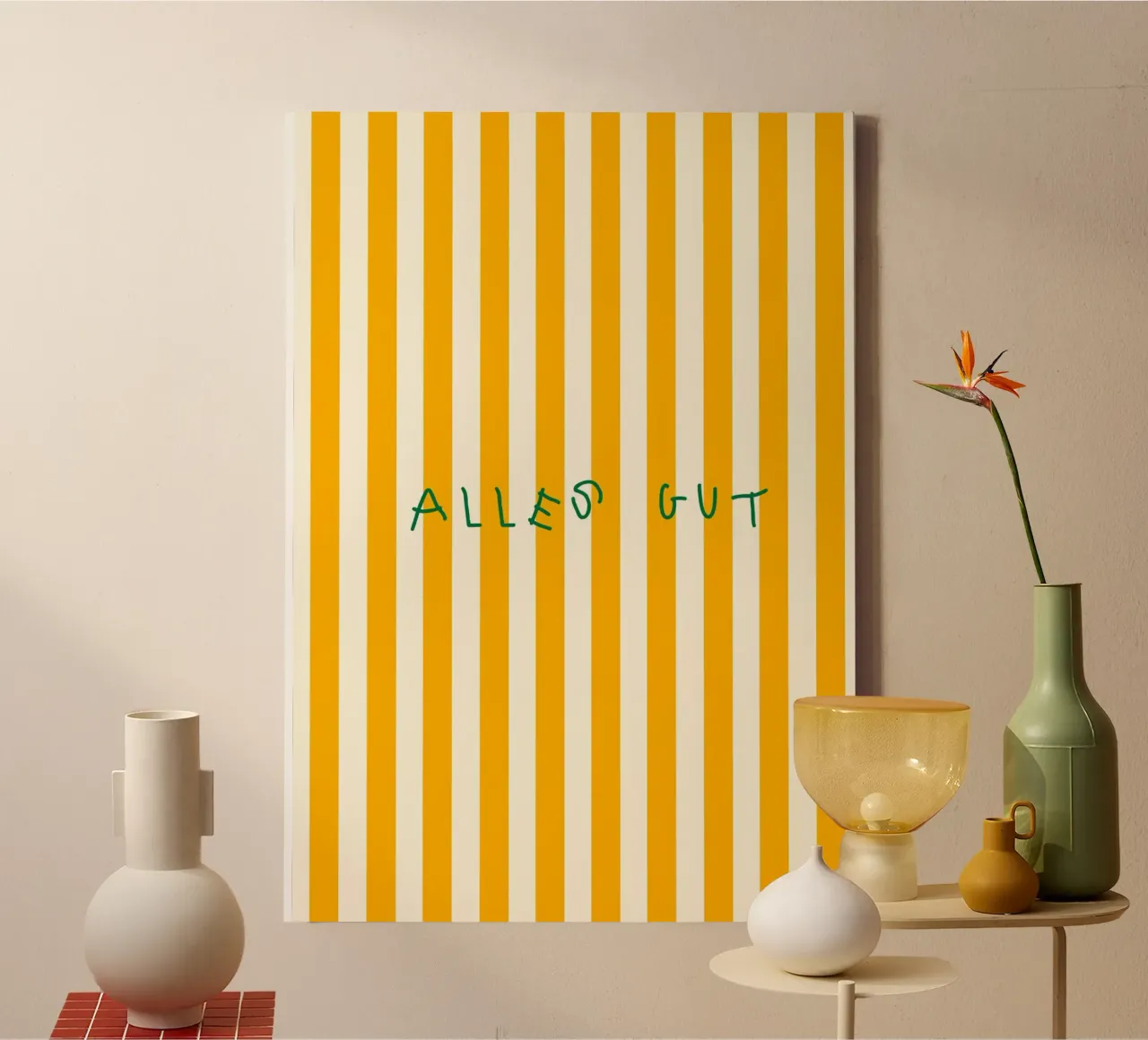 Alles Gut - All is Well canvas met Baklijst van Attaboy Dsgn