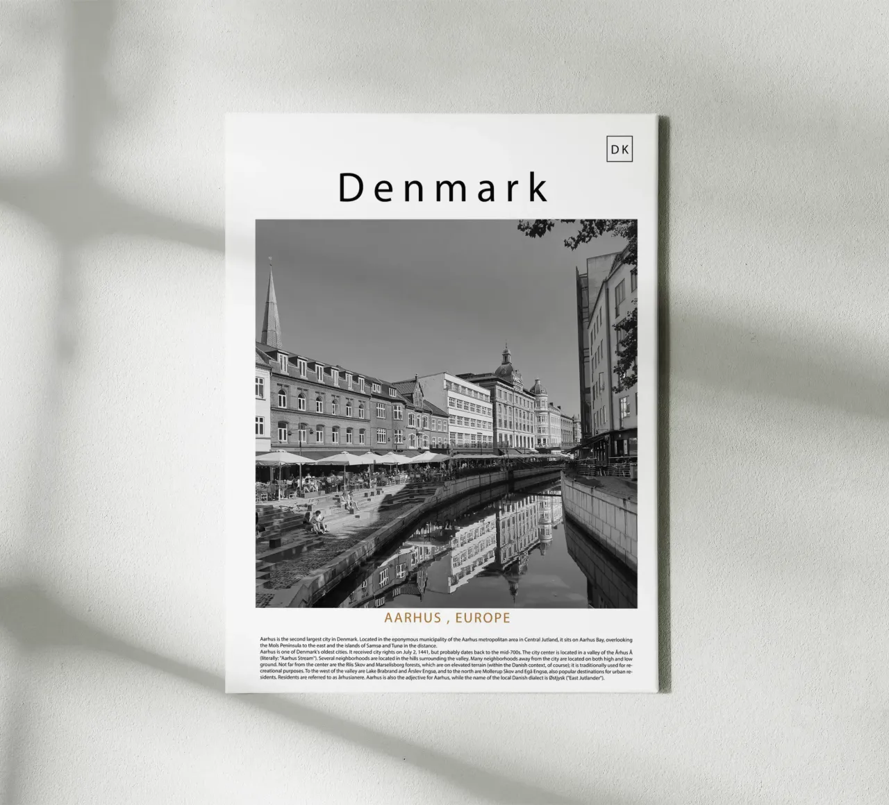 Wall art from Aarhus, Denmark, Europe canvas with Floater frame by ✈ world in frame