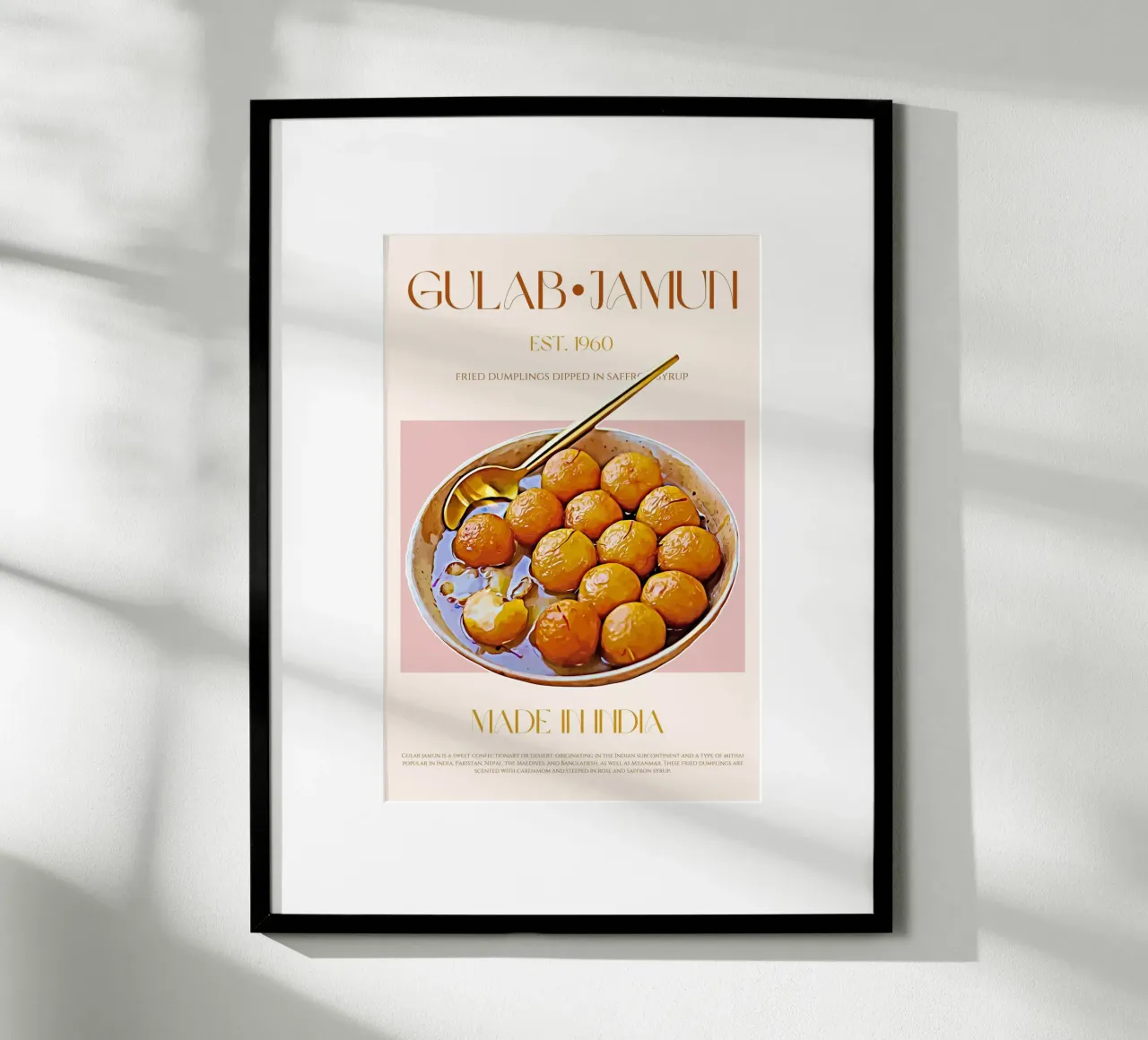 Stampa Gulab Jamun poster con telaio in plastica da KOKRPrints