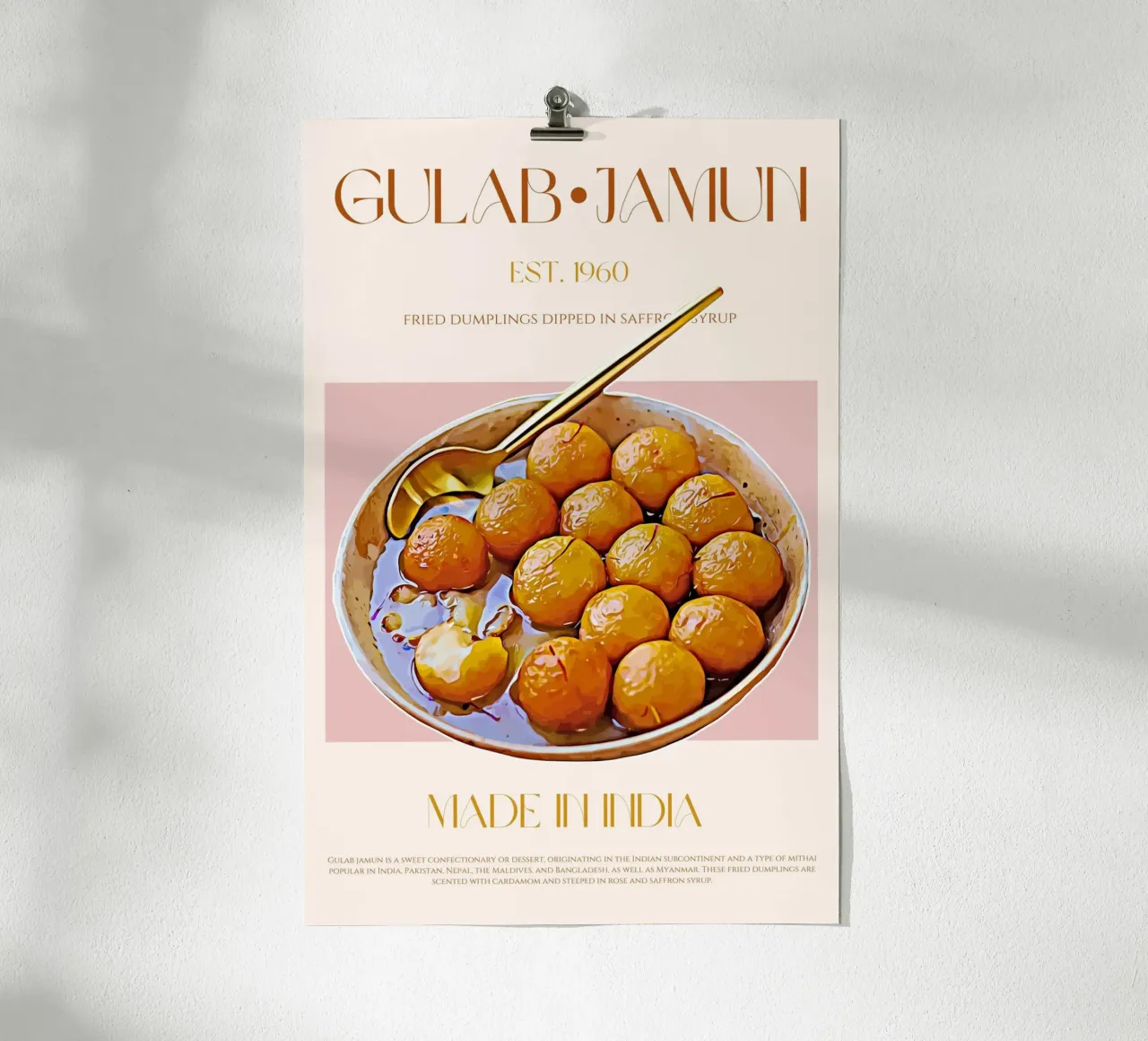 Stampa Gulab Jamun poster con telaio in plastica da KOKRPrints