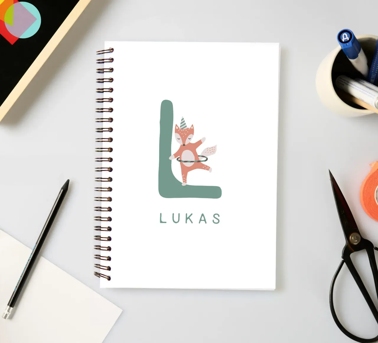 Cute Fox notitieboek met spiraal van Kartenliebe