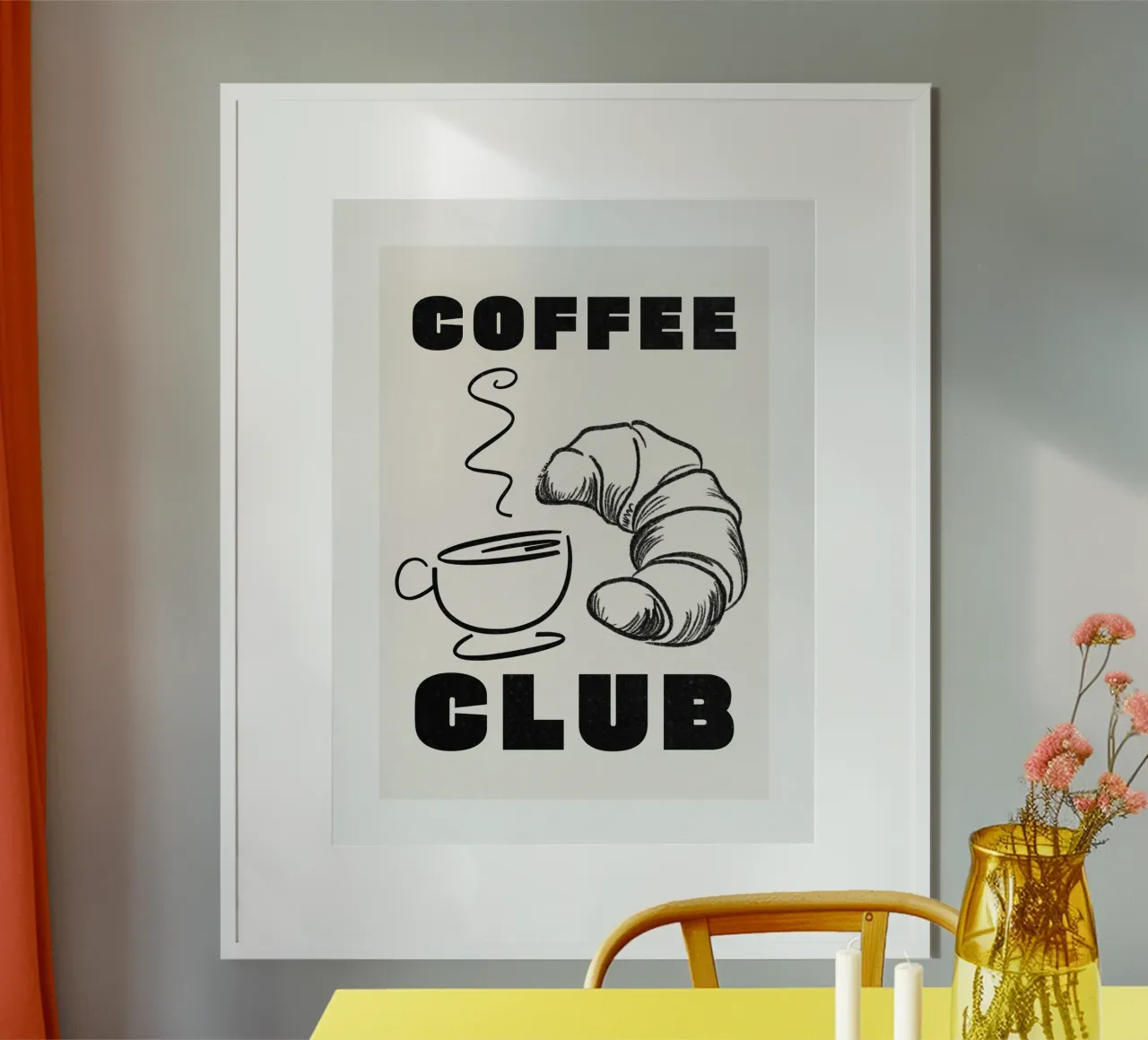 CLUB DEL CAFFÈ poster con telaio in alluminio da ArtDesign by KBK