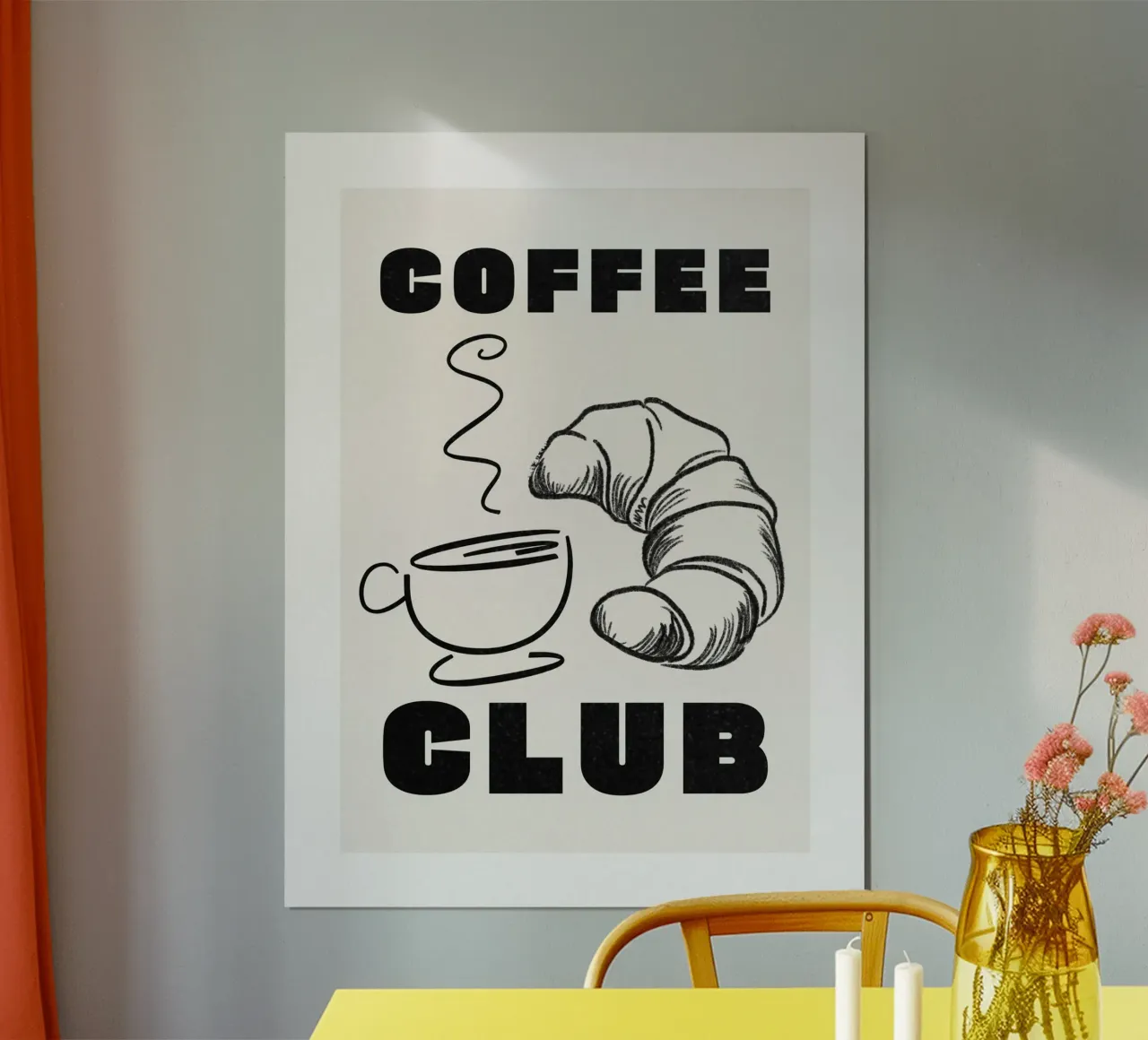 CLUB DEL CAFFÈ poster con telaio in alluminio da ArtDesign by KBK