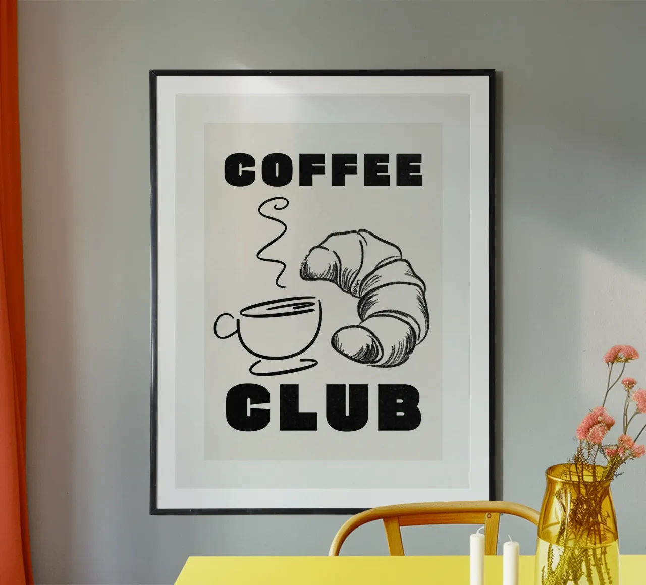 CLUB DEL CAFFÈ poster con telaio in alluminio da ArtDesign by KBK