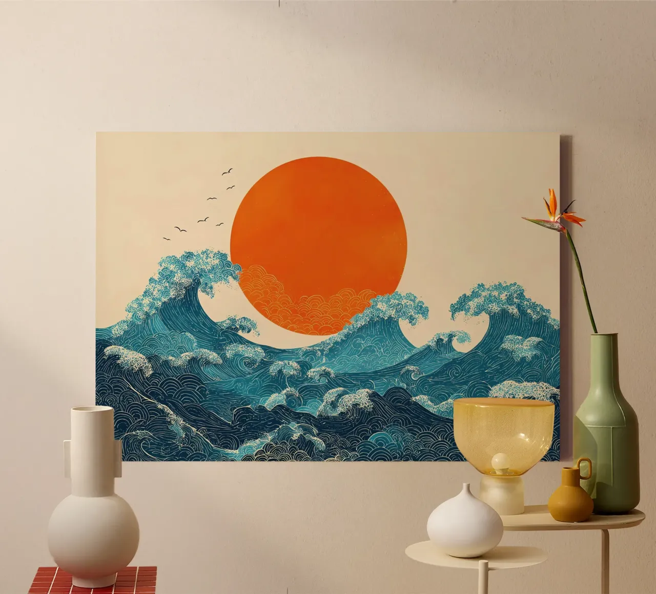 Sole e mare tela da IamHomeStudio