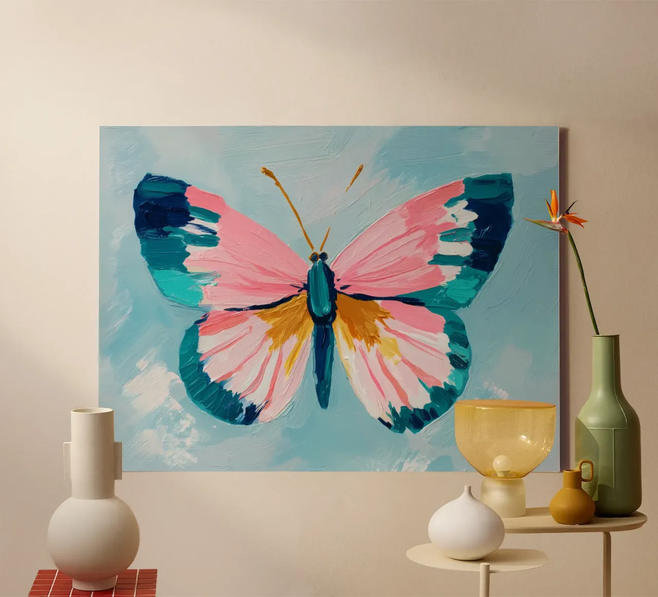 Farfalla tela con Cornice a cassetta da IamHomeStudio