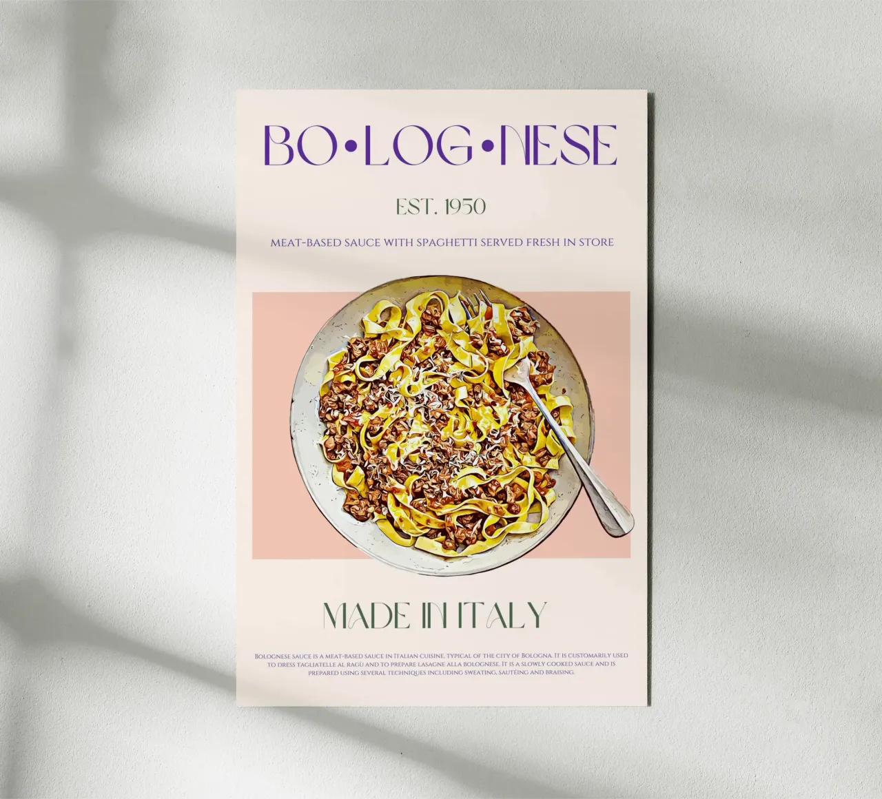 Bolognese Print forex plate by KOKRPrints