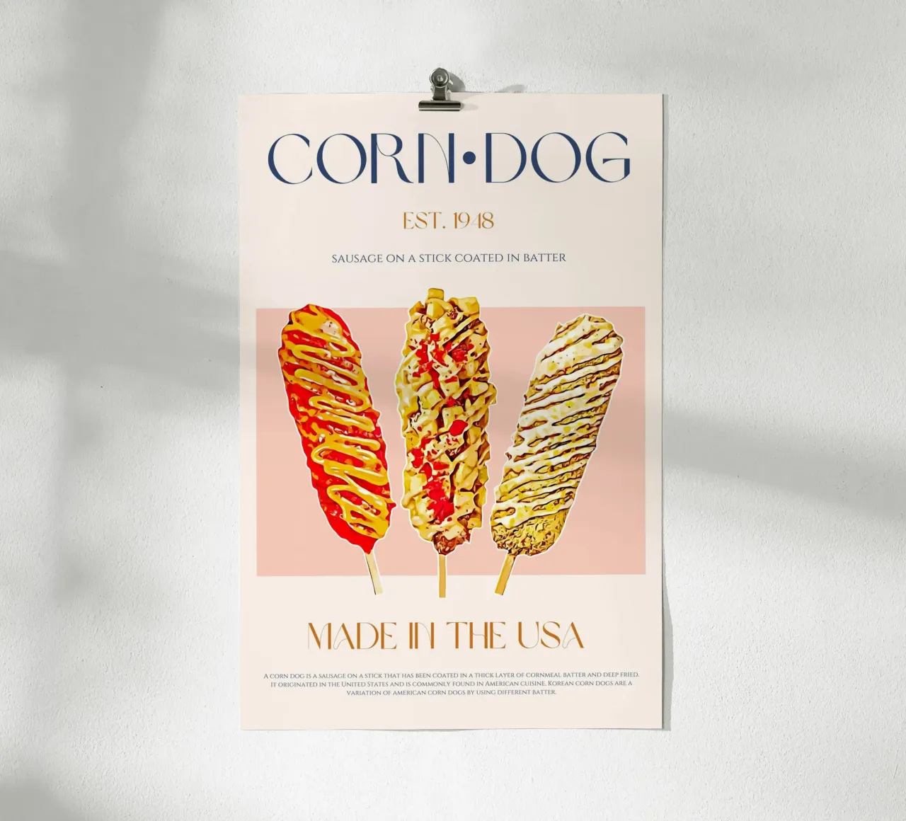 Corn Dog Print poster by KOKRPrints
