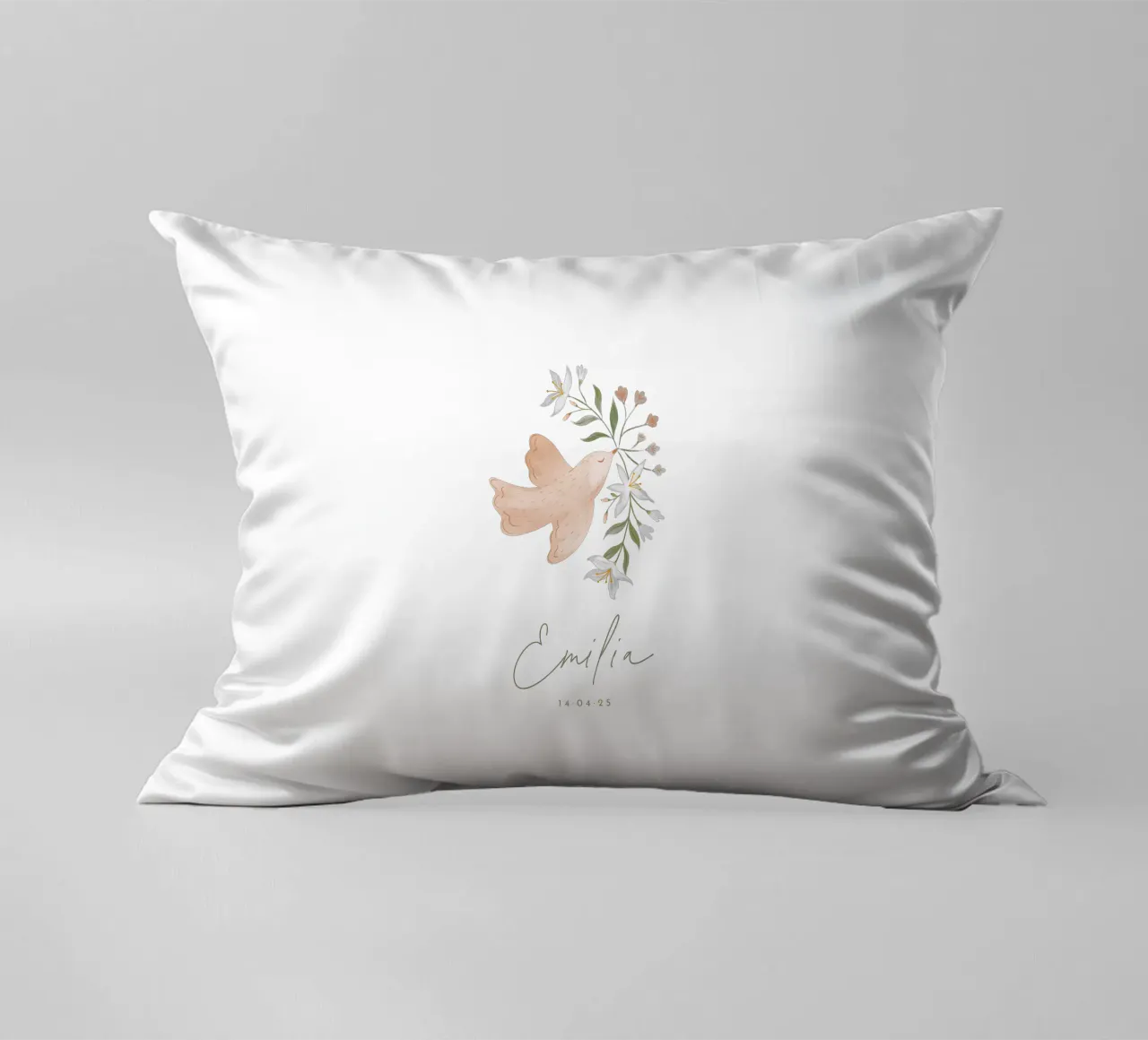 Delicate dove decorative cushion by Kartenliebe