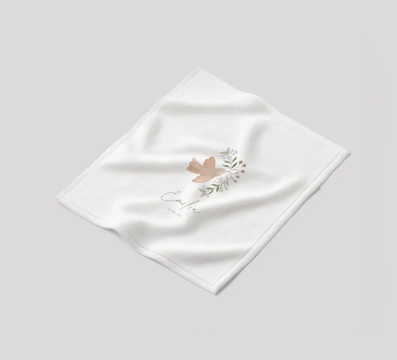 Delicate dove fleece blanket by Kartenliebe