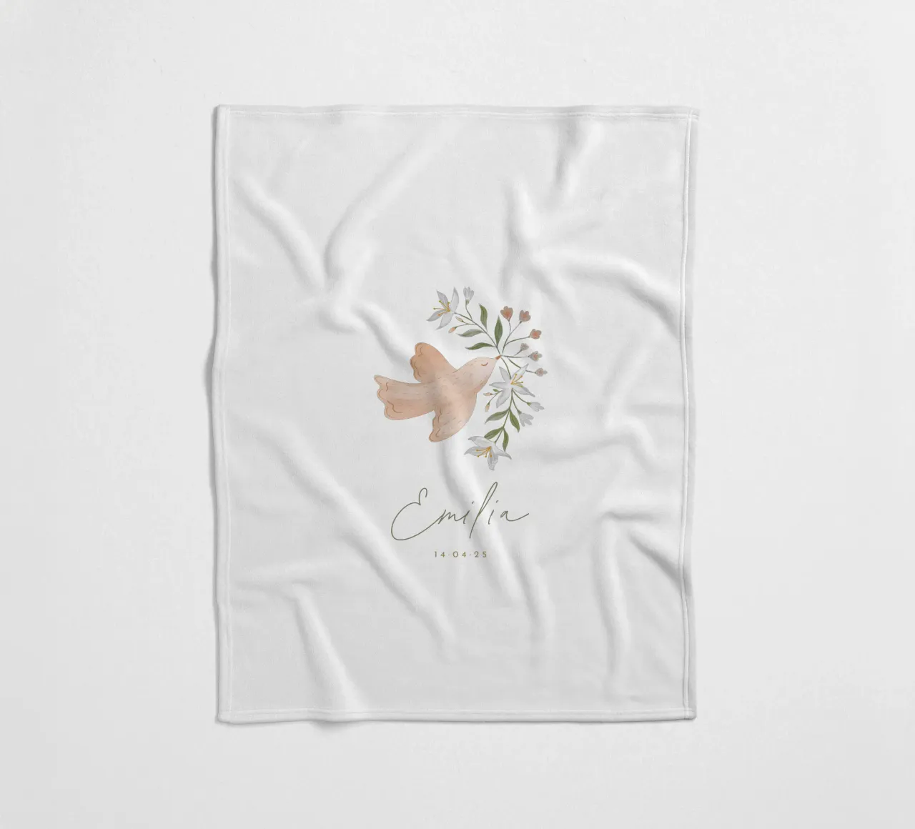 Delicate dove fleece blanket by Kartenliebe