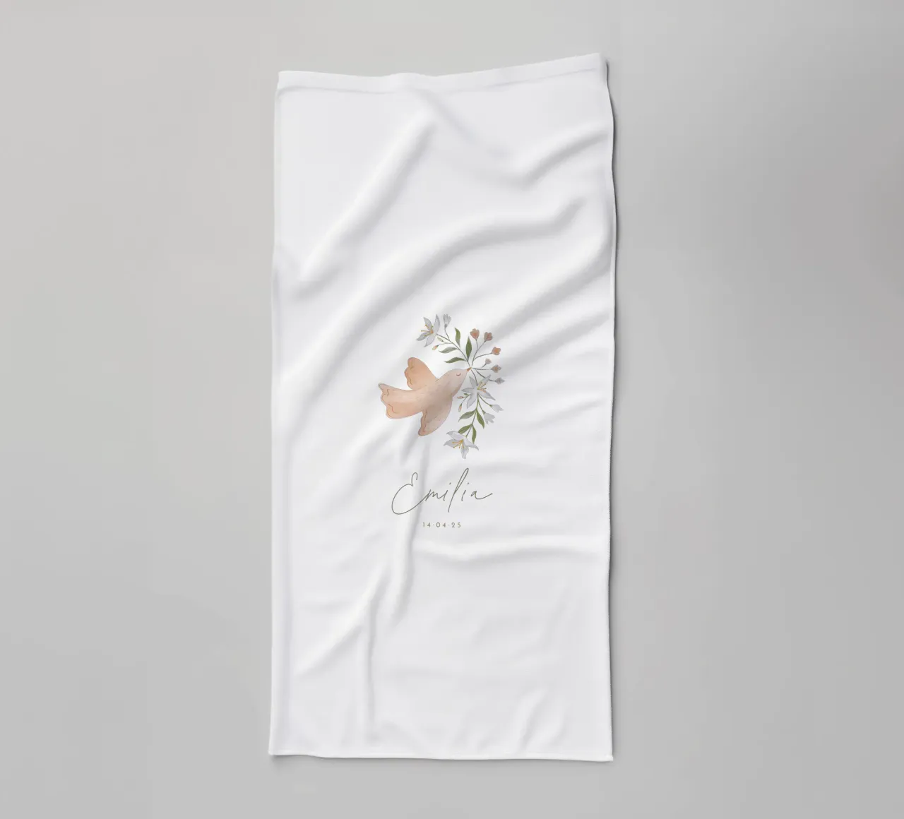 Delicate duif badhanddoek van Kartenliebe