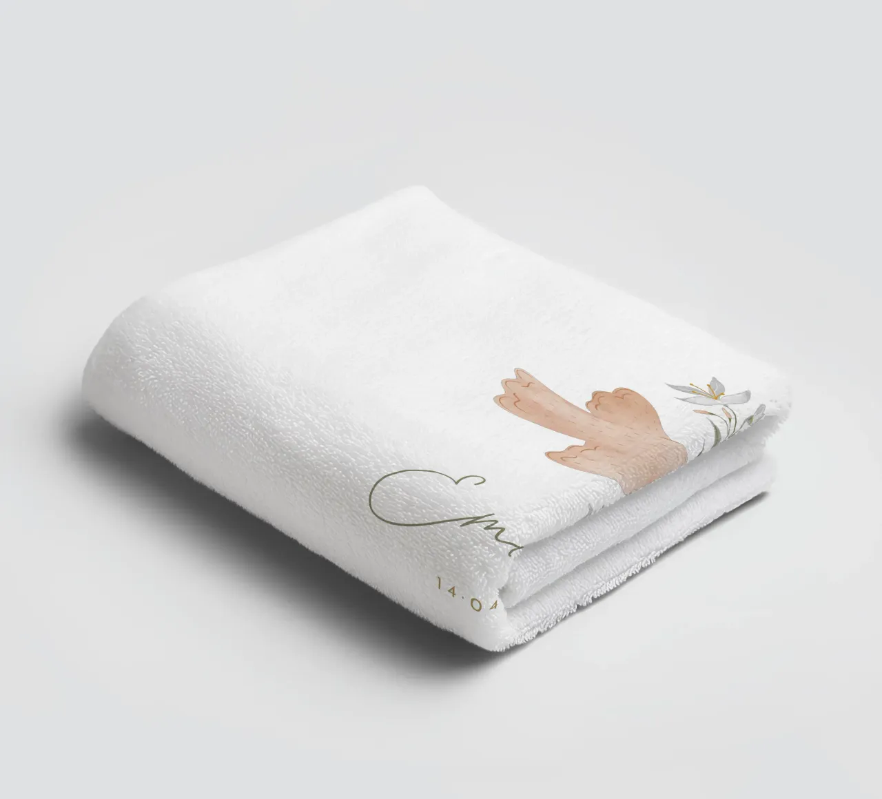 Delicate duif badhanddoek van Kartenliebe