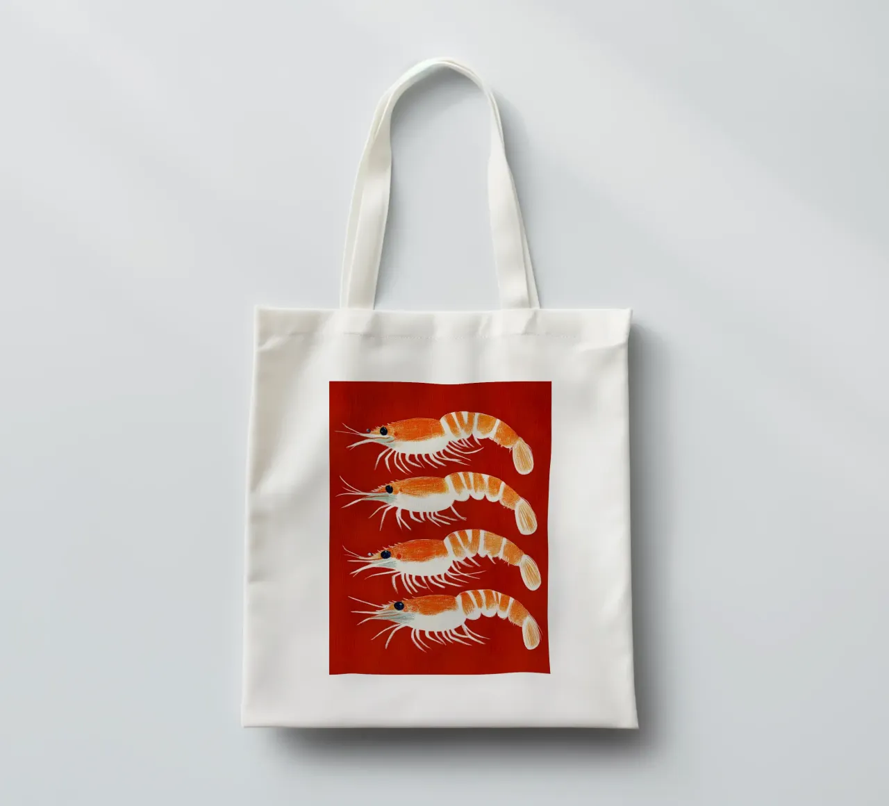 Rote Garnelen borsa in juta da Curious Canvas