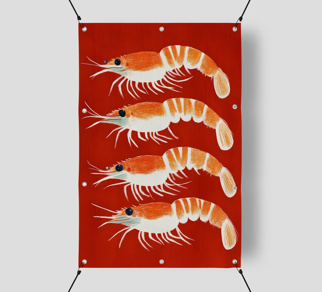 Rote Garnelen telo in pvc da Curious Canvas