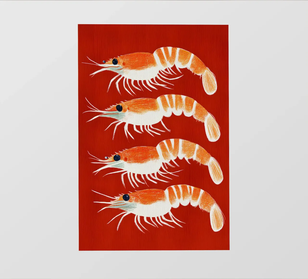 Rote Garnelen telo in pvc da Curious Canvas