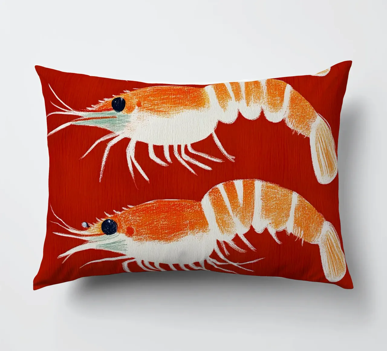 Rote Garnelen cuscino da Curious Canvas