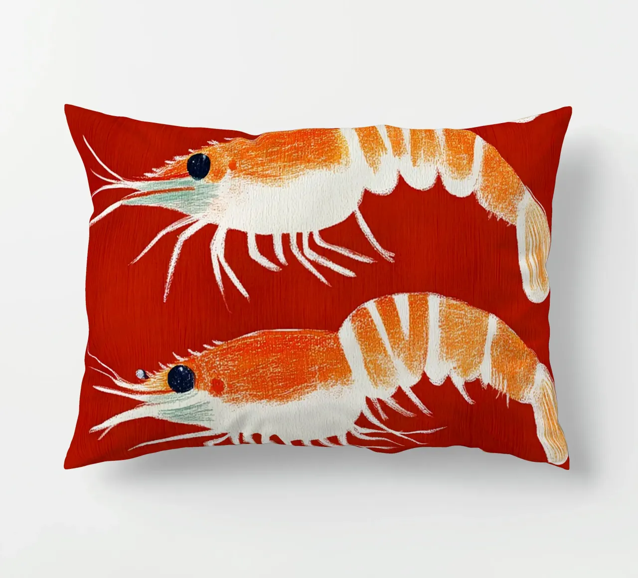 Rote Garnelen cuscino da Curious Canvas
