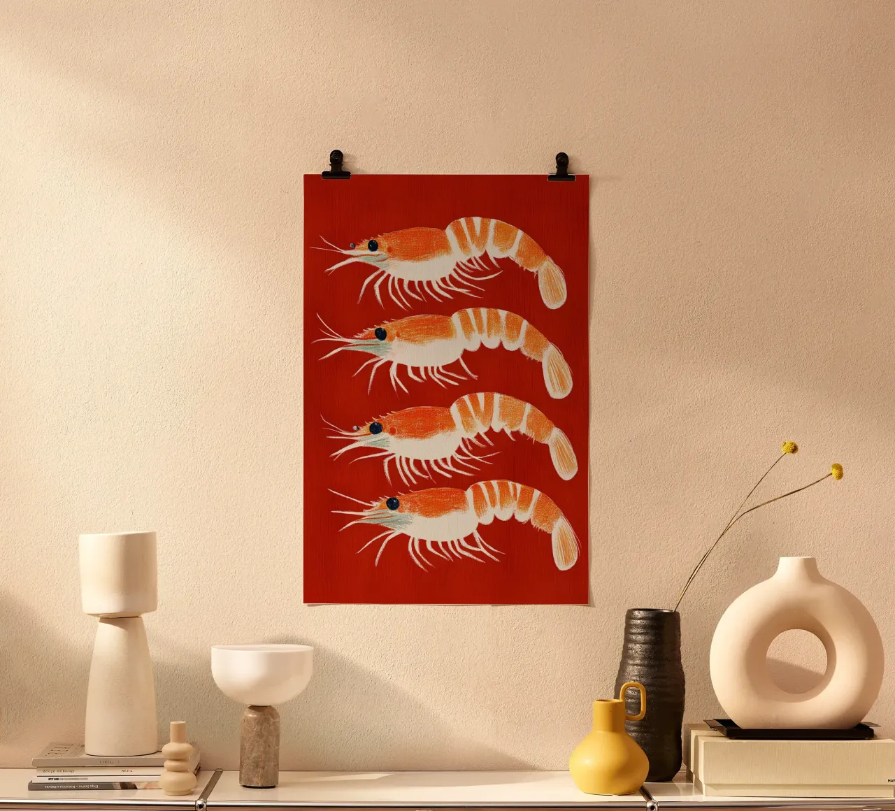 Rote Garnelen poster de Curious Canvas