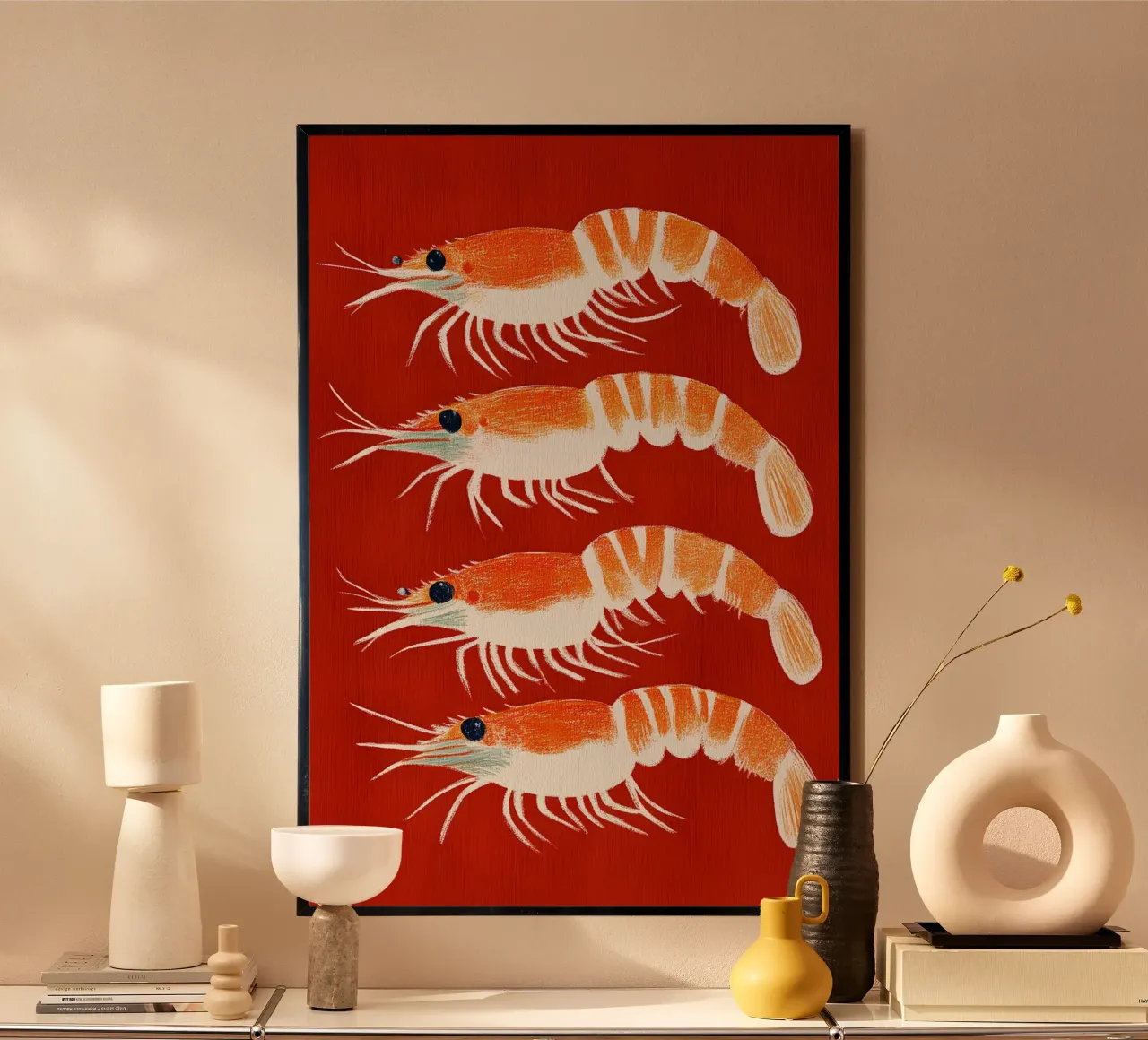 Rote Garnelen poster de Curious Canvas