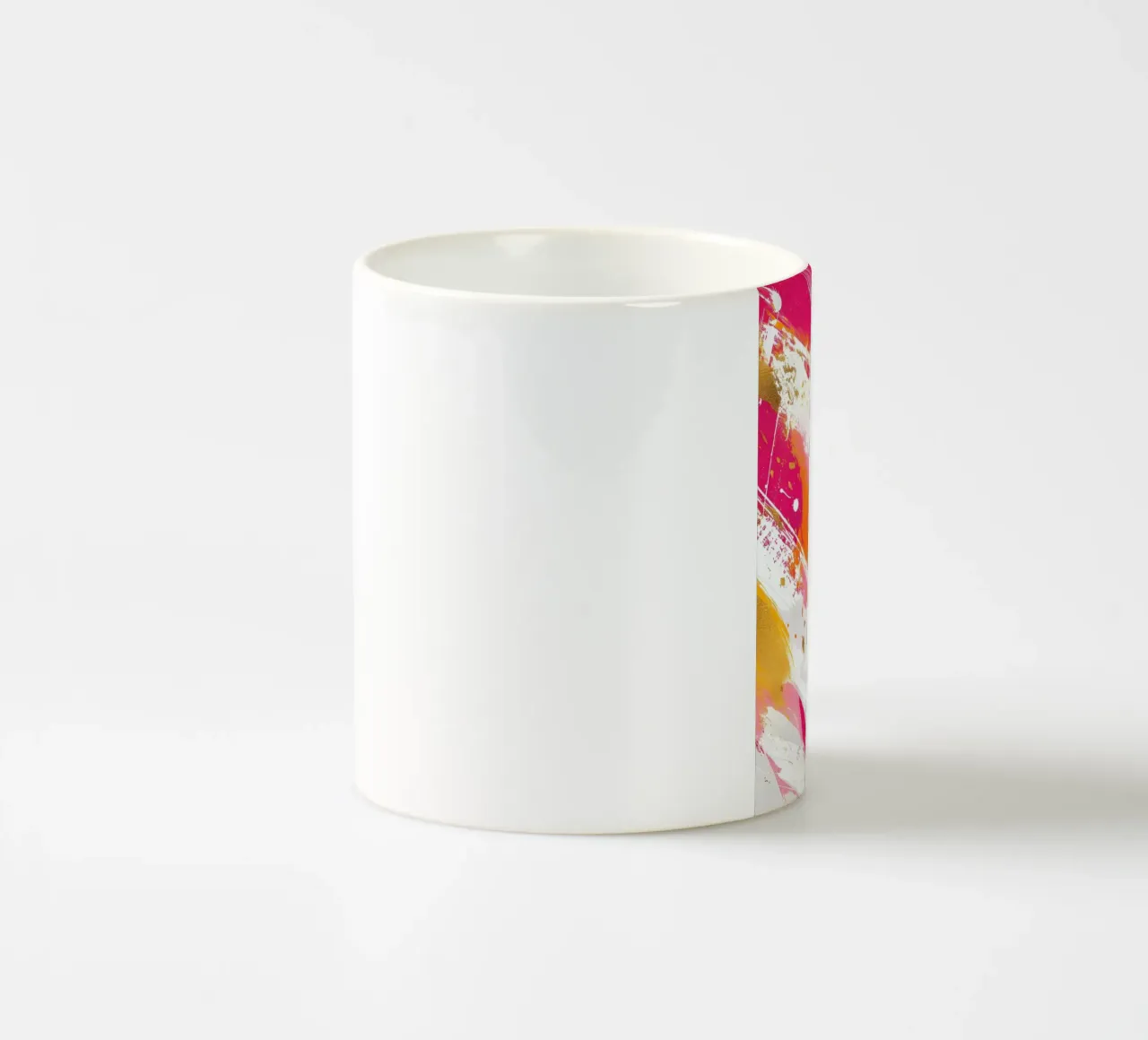 Levendig abstract expressionisme - Roze Goud Oranje Splatter keramische mok van homdeco