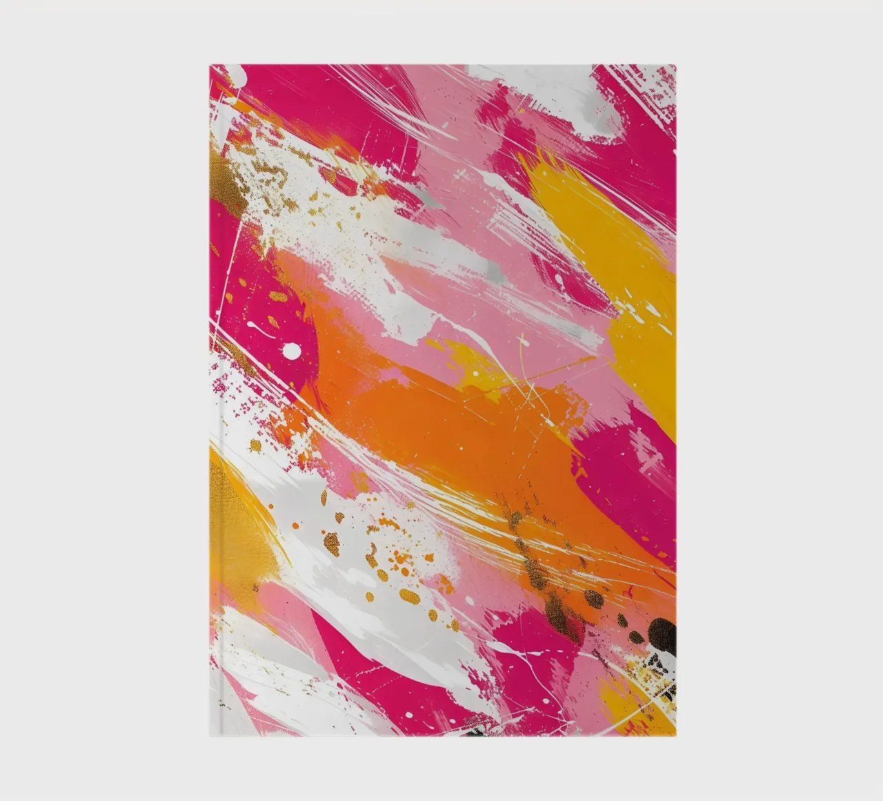 Expressionnisme abstrait vibrant - Éclaboussures d'or rose et d'orange carnet de notes de homdeco