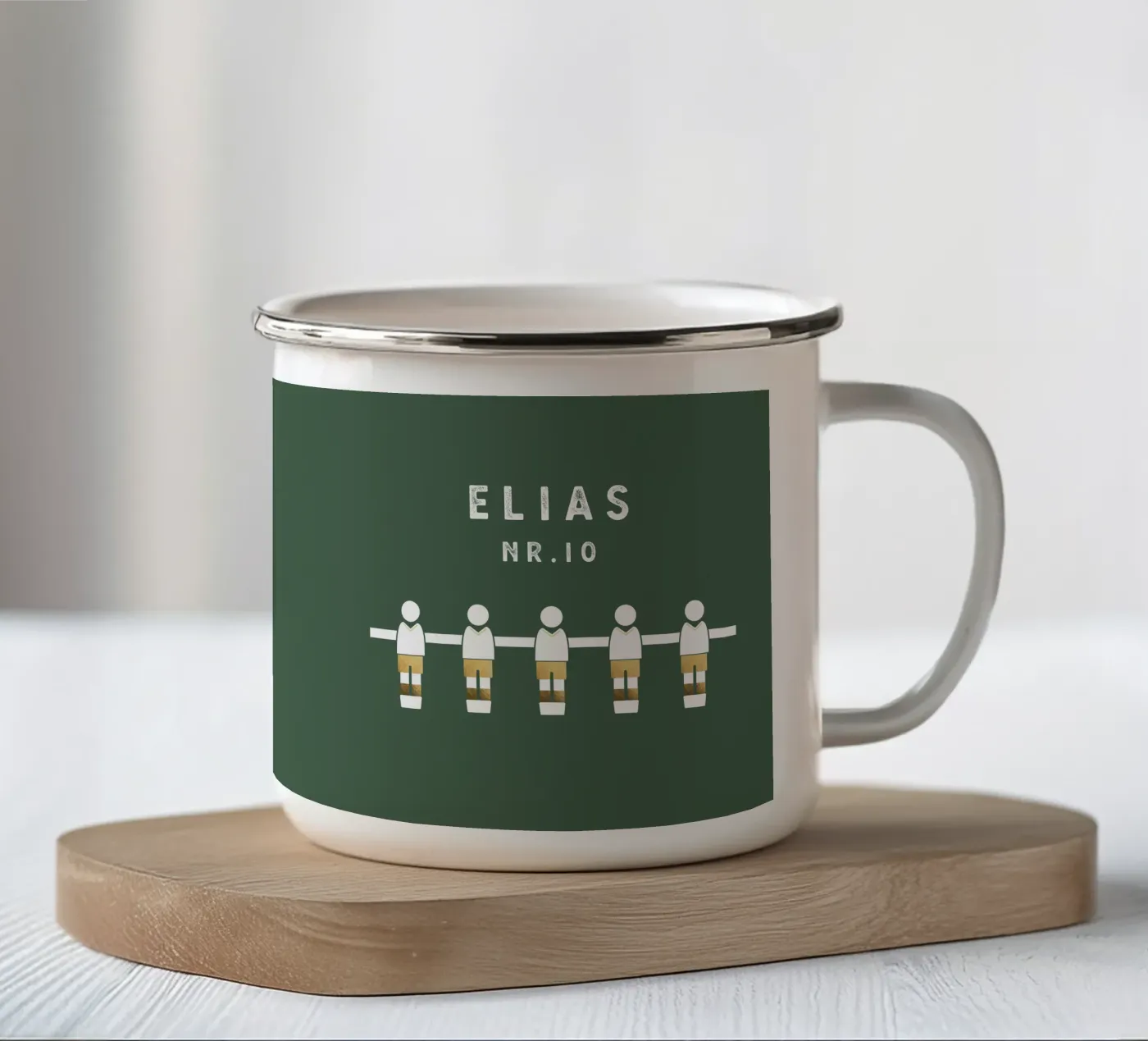 Kicker enamel mug by Kartenliebe
