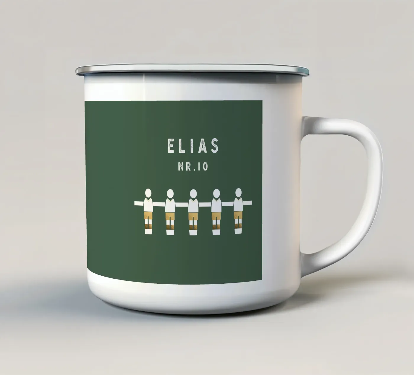 Kicker enamel mug by Kartenliebe