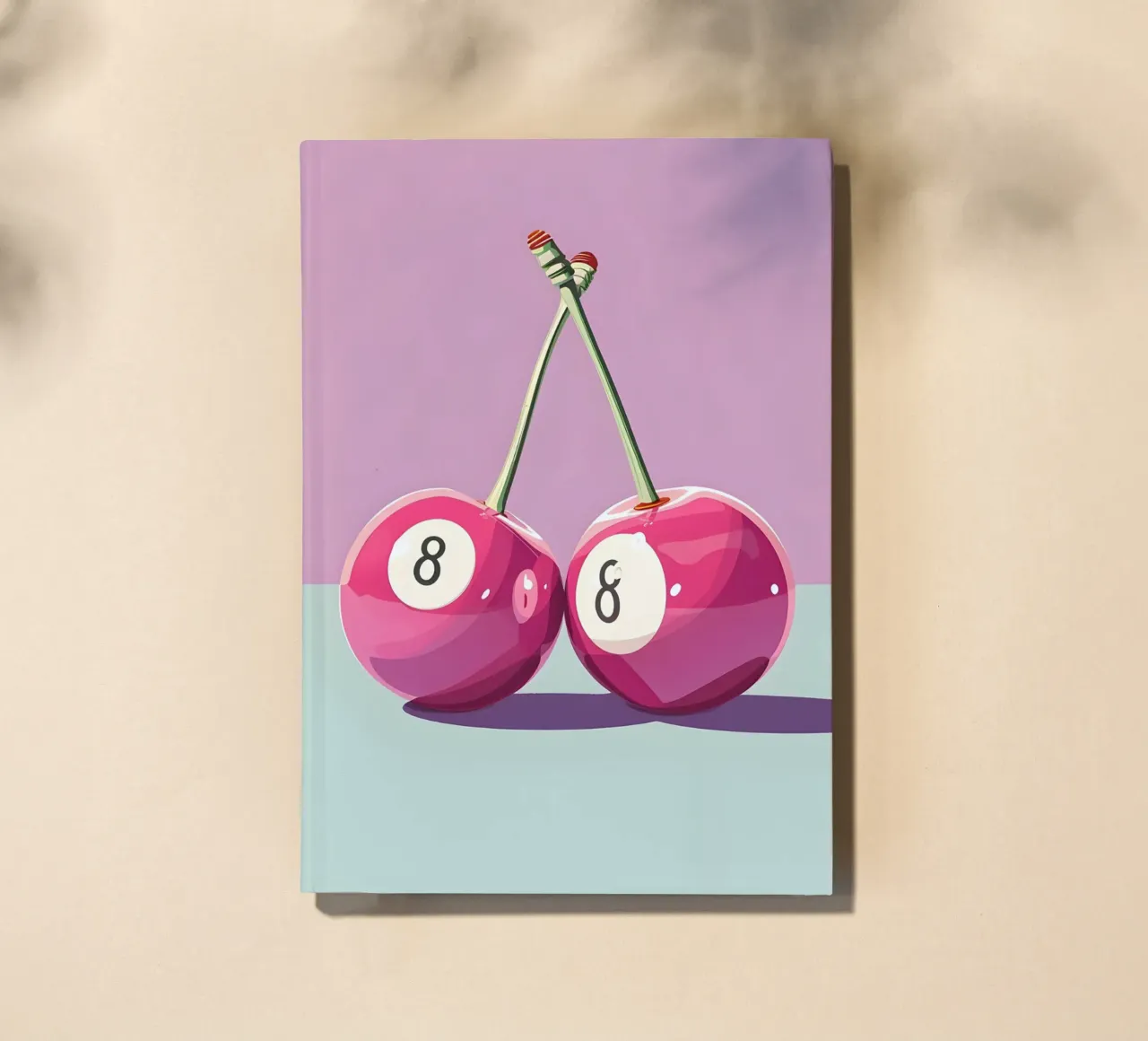 Pop Art Cherry Pool Balls - Vibrant Modern Print notebook by homdeco