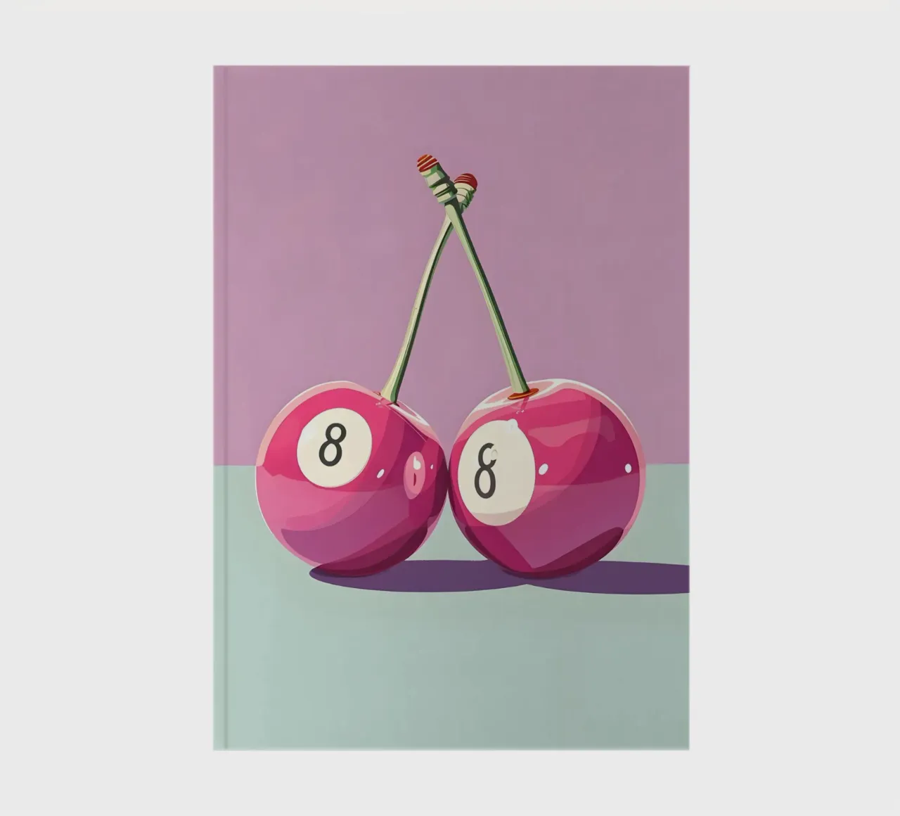 Pop Art Cherry Pool Balls - Vibrant Modern Print notebook by homdeco