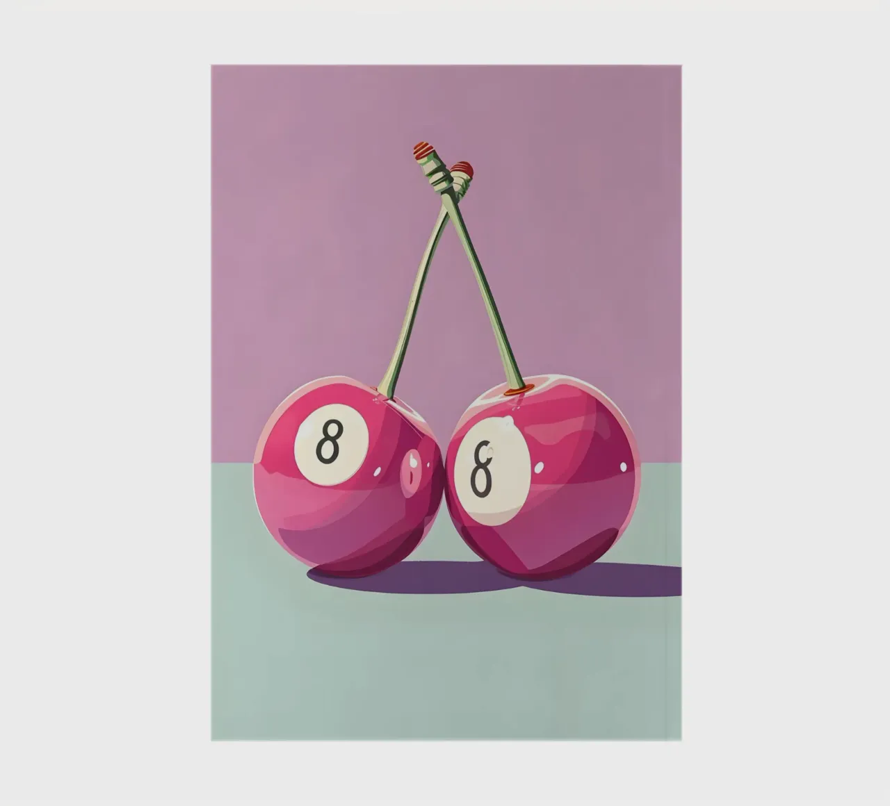 Pop Art Cherry Pool Balls - Vibrant Modern Print notebook by homdeco