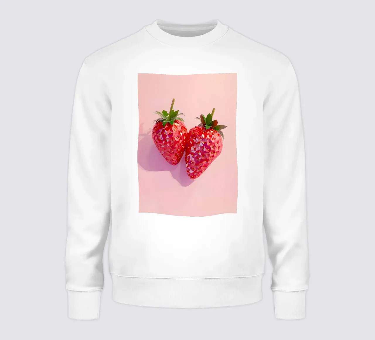 Duo geometrico di fragole - Low Poly Pop Art felpa da homdeco