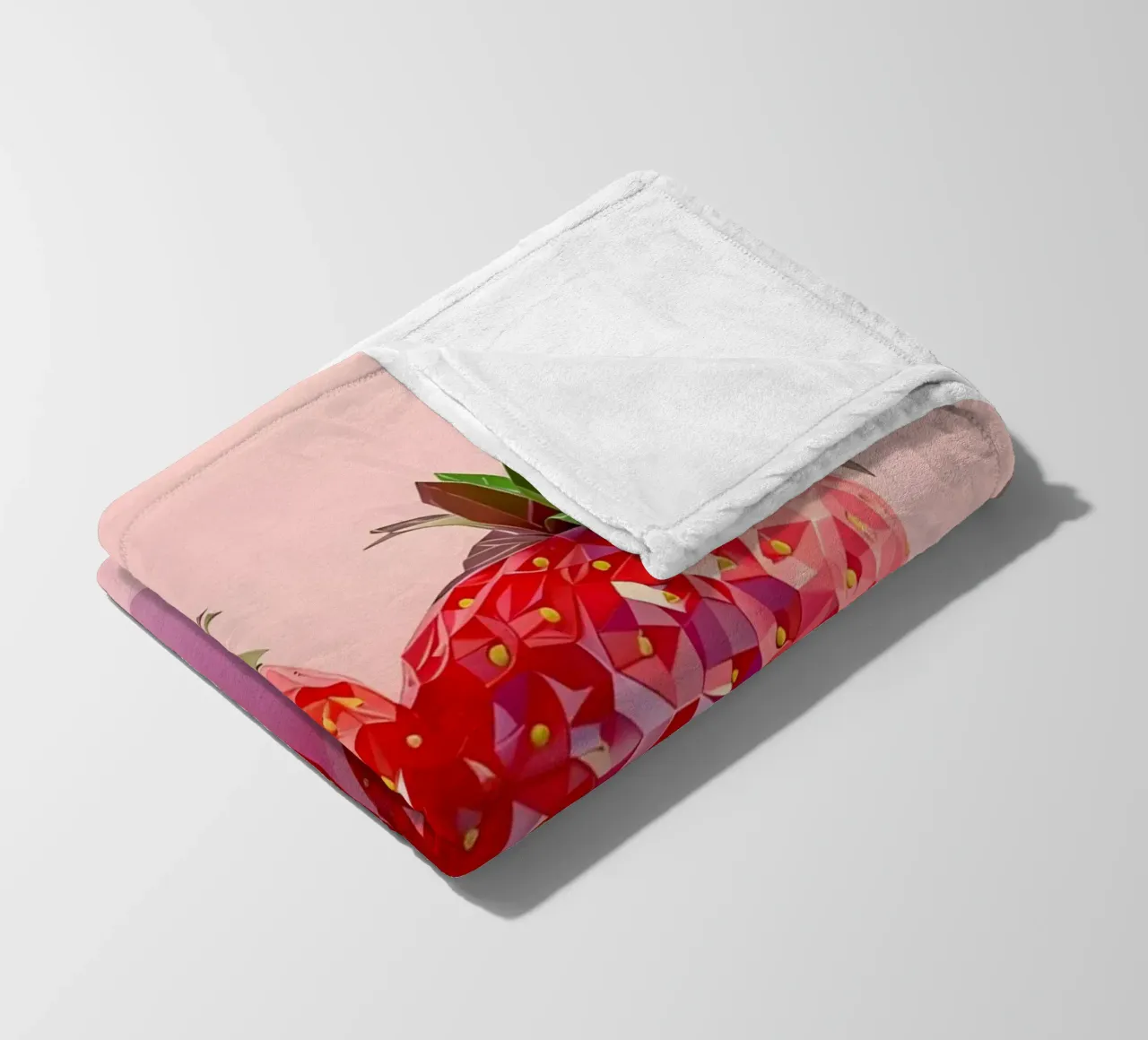 Duo geometrico di fragole - Low Poly Pop Art coperta in pile da homdeco