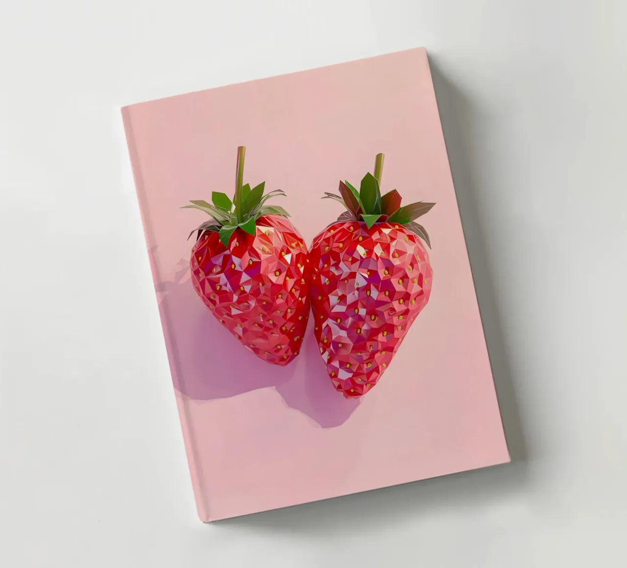 Duo geometrico di fragole - Low Poly Pop Art diario da homdeco