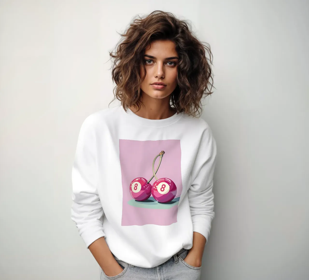 Biliardo Retro Pop Art Cherry - Rosa e viola felpa da homdeco