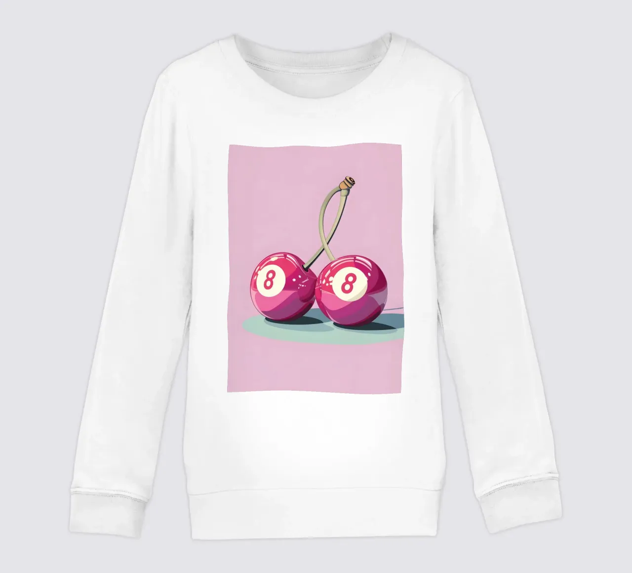 Biliardo Retro Pop Art Cherry - Rosa e viola felpa bambino da homdeco