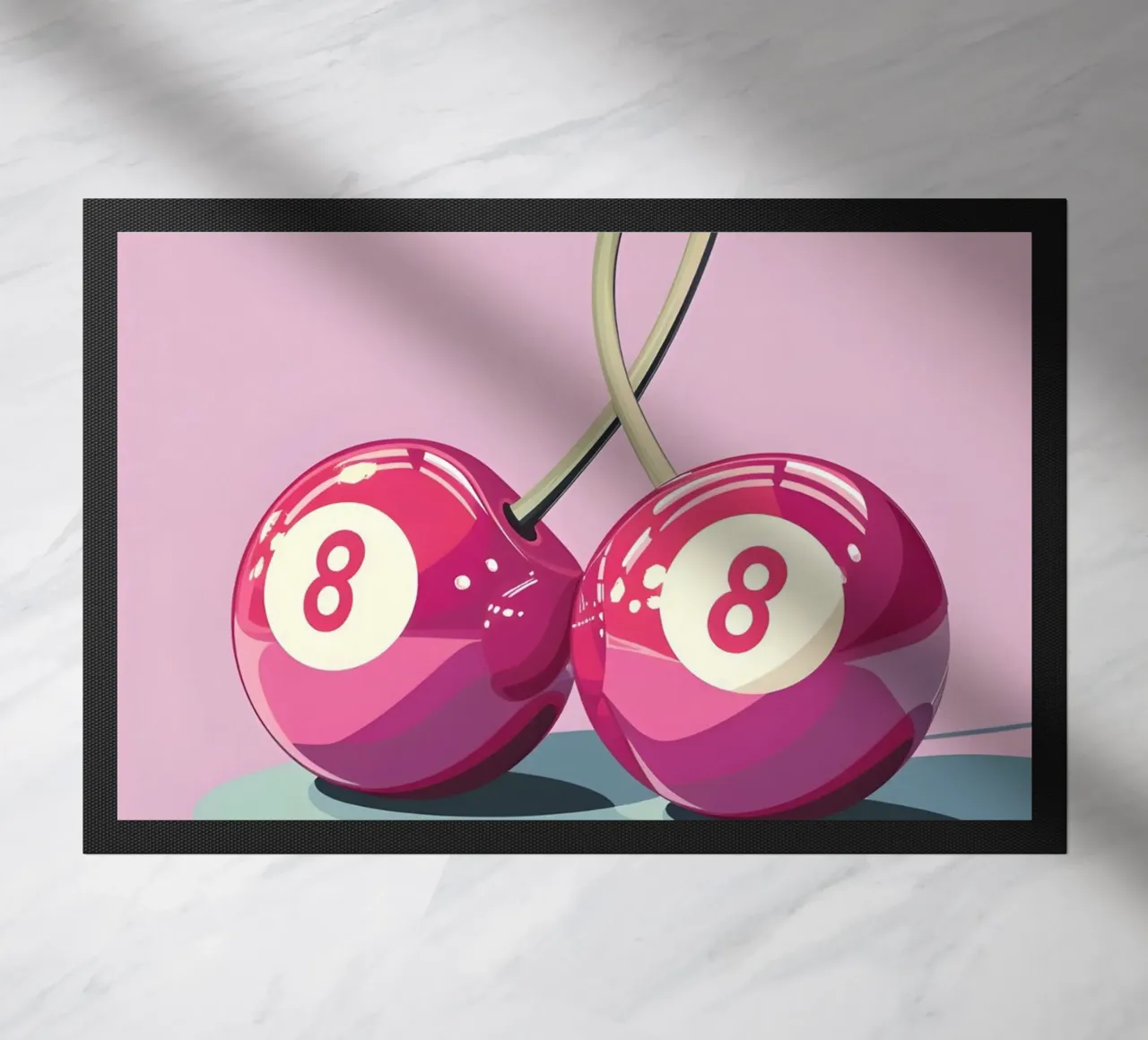 Biliardo Retro Pop Art Cherry - Rosa e viola zerbino da homdeco