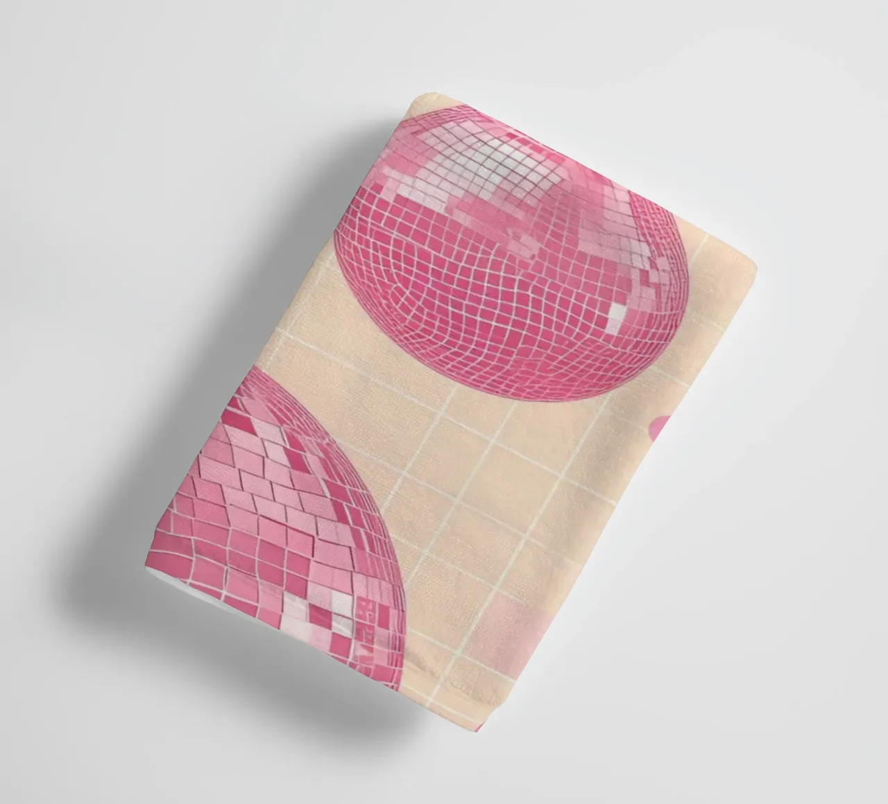 Pink Disco Ball Pattern - Retro Aesthetic Art Print towel by homdeco