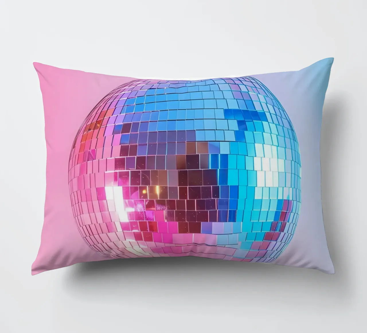Palla da discoteca retrò - Bagliore graduale rosa e blu cuscino da homdeco