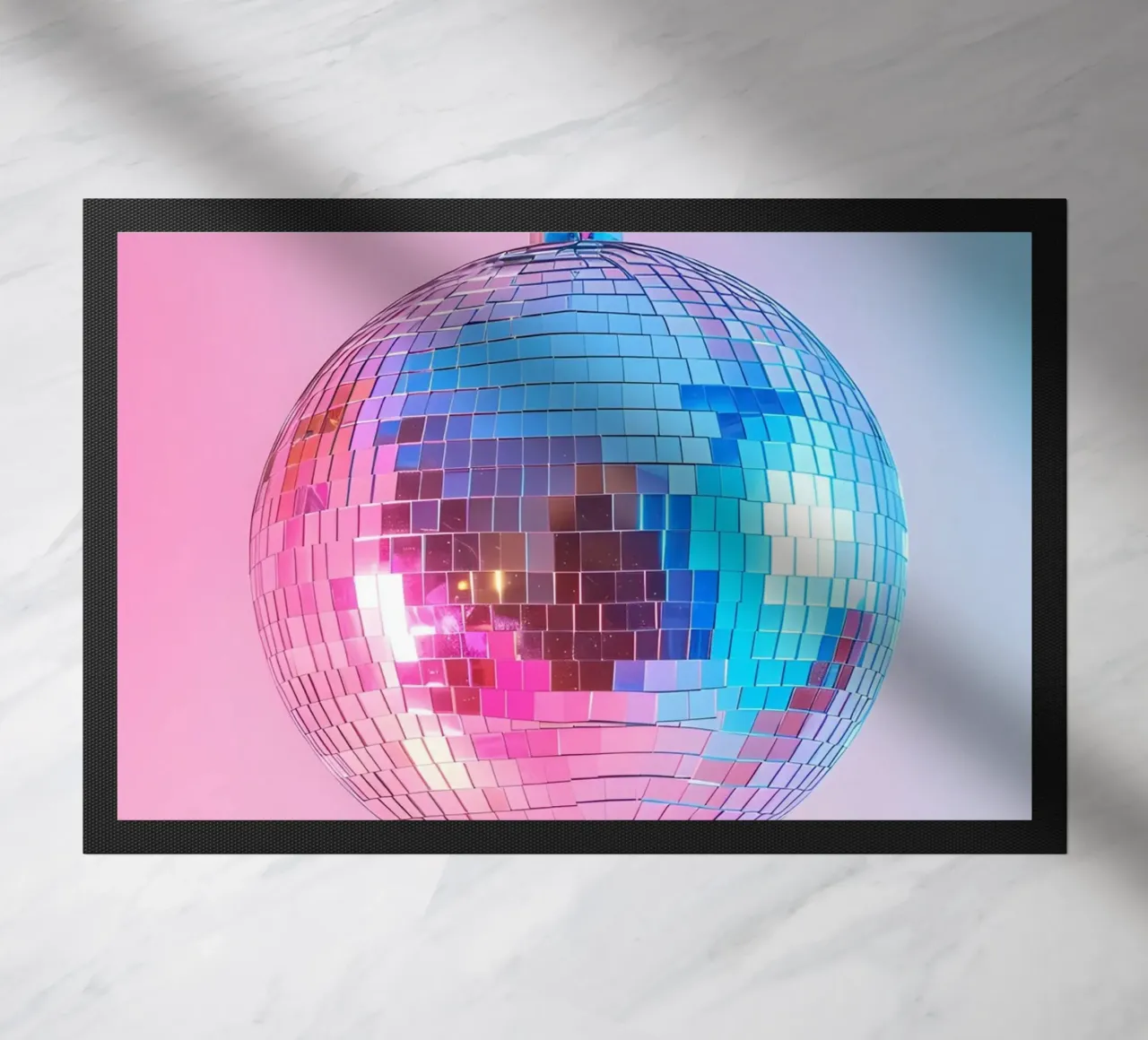 Palla da discoteca retrò - Bagliore graduale rosa e blu zerbino da homdeco