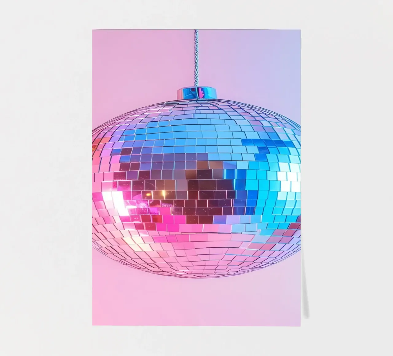 Retro Disco Ball - Rose & Bleu Gradient Glow planche autocollant de homdeco