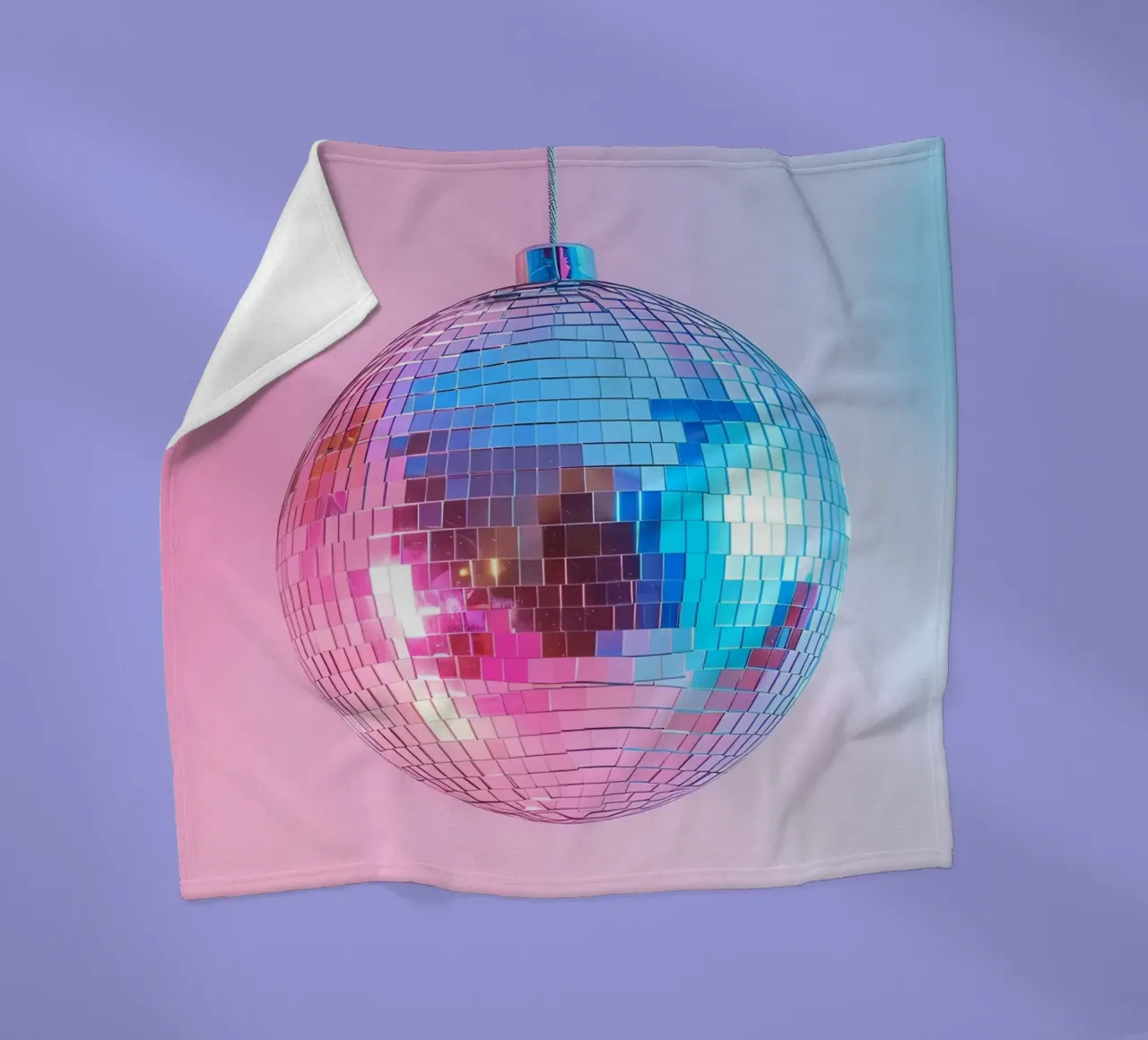 Palla da discoteca retrò - Bagliore graduale rosa e blu coperta in pile da homdeco