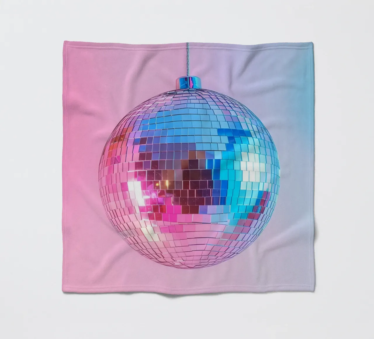 Palla da discoteca retrò - Bagliore graduale rosa e blu coperta in pile da homdeco