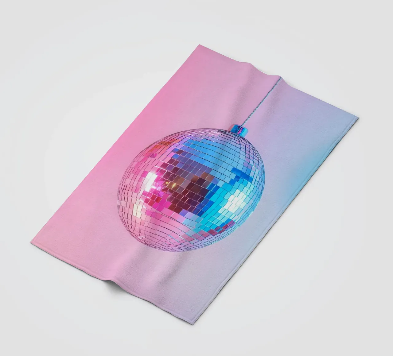 Palla da discoteca retrò - Bagliore graduale rosa e blu coperta in pile da homdeco