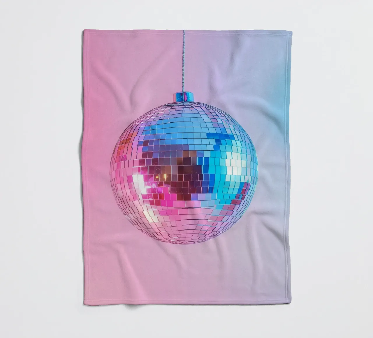 Palla da discoteca retrò - Bagliore graduale rosa e blu coperta in pile da homdeco