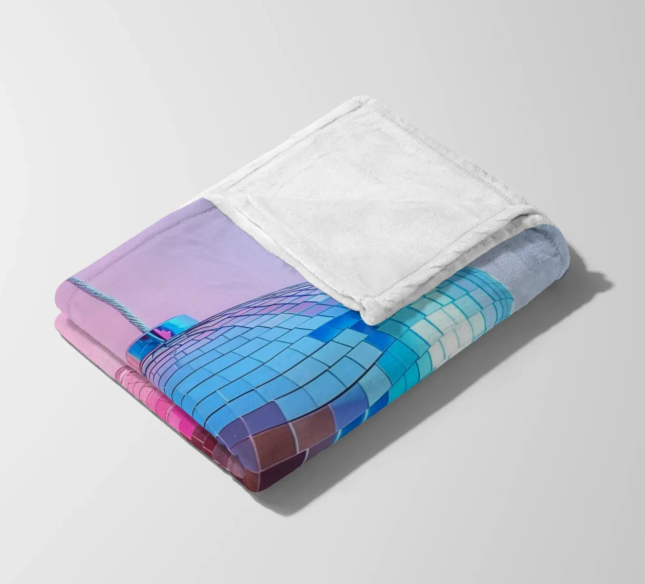 Palla da discoteca retrò - Bagliore graduale rosa e blu coperta in pile da homdeco