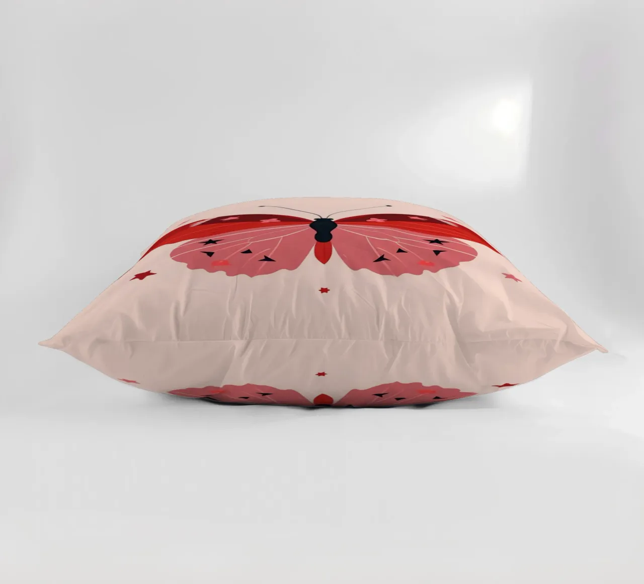 Ruby Pink Butterfly - Starry Whimsical Art Print decorative cushion by homdeco